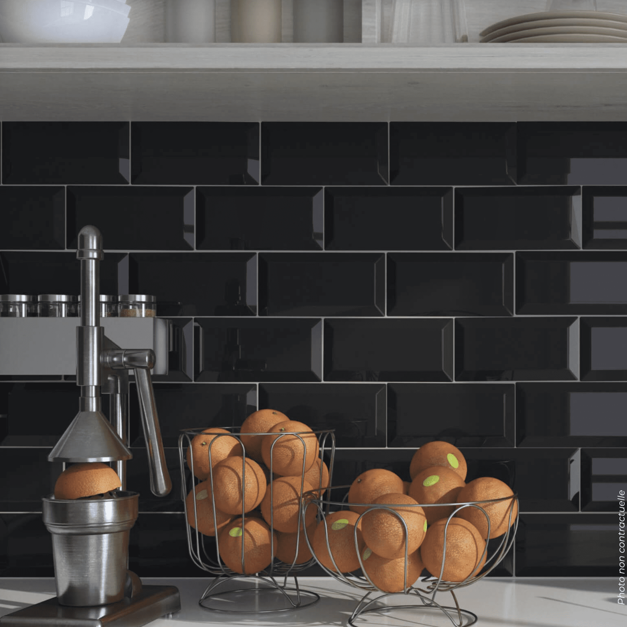 7.5X15 FAIENCE METRO NOIRE - REF GENERIQUE