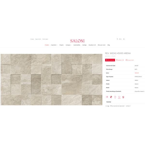45X90 SLATE DECO MIDAS ARENA BEIGE METRIC MENHIR
