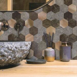 STICKERS METAL HEXAGONAL NUANCE 3022