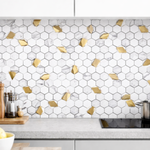 STICKERS HEXAGONAL MARBRE BLANC 560