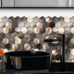 STICKERS METAL HEXAGONAL FONCE 08